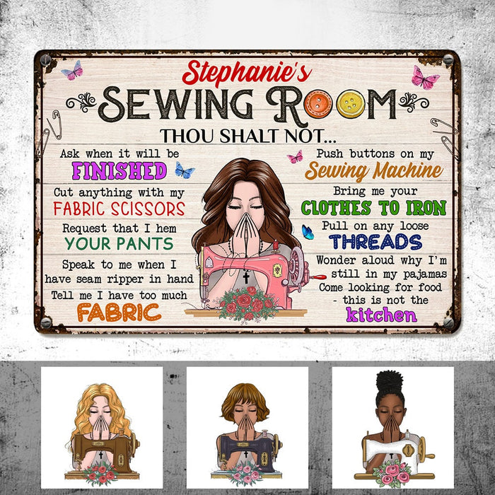 Personalized Indoor Decor Sewing Room Metal Sign JR31 30O53 1