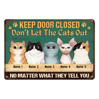 Personalized Outdoor Decor Cat Metal Sign JR32 30O53 thumb 1