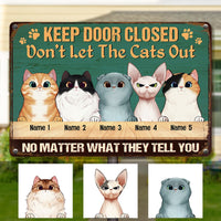 Personalized Outdoor Decor Cat Metal Sign JR32 30O53 thumb 1