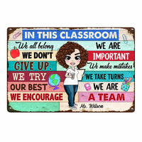 Personalized Indoor Decor Classroom Teacher Metal Sign JR33 30O34 thumb 1