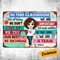 Personalized Indoor Decor Classroom Teacher Metal Sign JR33 30O34 thumb 1