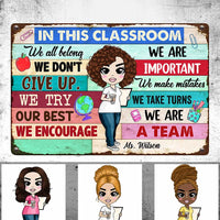 Personalized Indoor Decor Classroom Teacher Metal Sign JR33 30O34 thumb 1