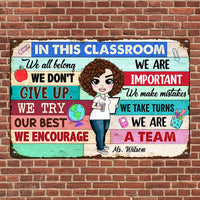 Personalized Indoor Decor Classroom Teacher Metal Sign JR33 30O34 thumb 1
