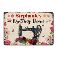 Personalized Indoor Decor Quilting Sewing Room Metal Sign JR33 95O32 thumb 1