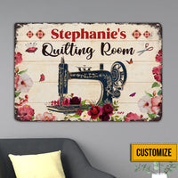 Personalized Indoor Decor Quilting Sewing Room Metal Sign JR33 95O32 thumb 1