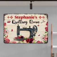 Personalized Indoor Decor Quilting Sewing Room Metal Sign JR33 95O32 thumb 1