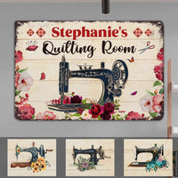 Personalized Indoor Decor Quilting Sewing Room Metal Sign JR33 95O32 thumb 1