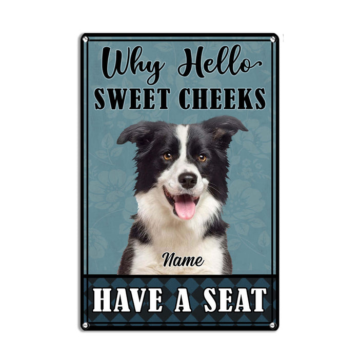 Personalized Indoor Decor Bathroom Dog Photo Metal Sign JR34 95O32 1