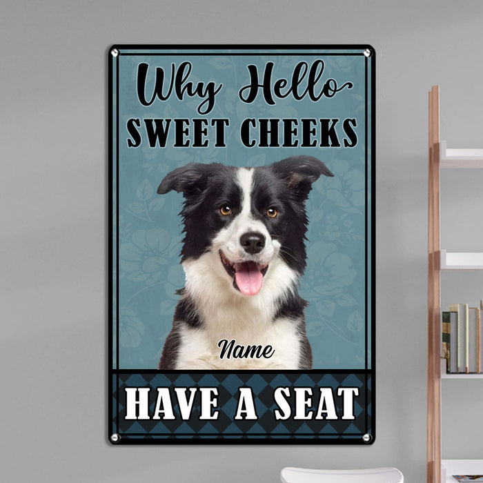 Personalized Indoor Decor Bathroom Dog Photo Metal Sign JR34 95O32 1