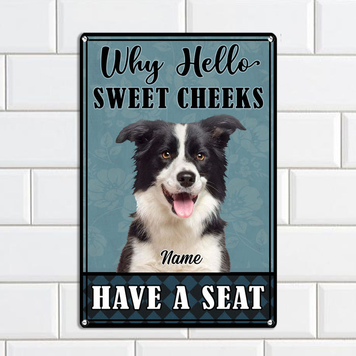 Personalized Indoor Decor Bathroom Dog Photo Metal Sign JR34 95O32 1