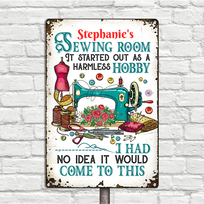 Personalized Indoor Decor Sewing Metal Sign JR34 30O24 1