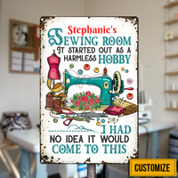Personalized Indoor Decor Sewing Metal Sign JR34 30O24 thumb 1