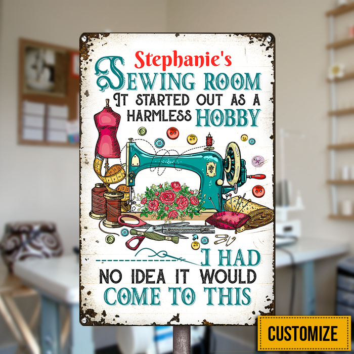 Personalized Indoor Decor Sewing Metal Sign JR34 30O24 1