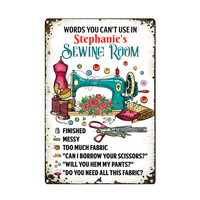 Personalized Indoor Decor Sewing Room Metal Sign JR35 30O24 thumb 1
