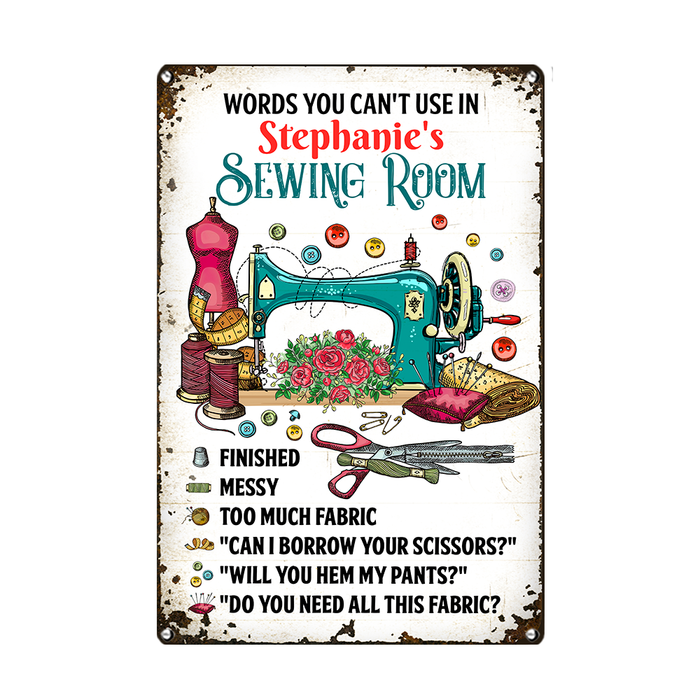 Personalized Indoor Decor Sewing Room Metal Sign JR35 30O24 1