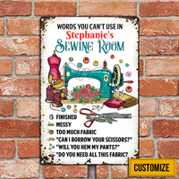 Personalized Indoor Decor Sewing Room Metal Sign JR35 30O24 thumb 1