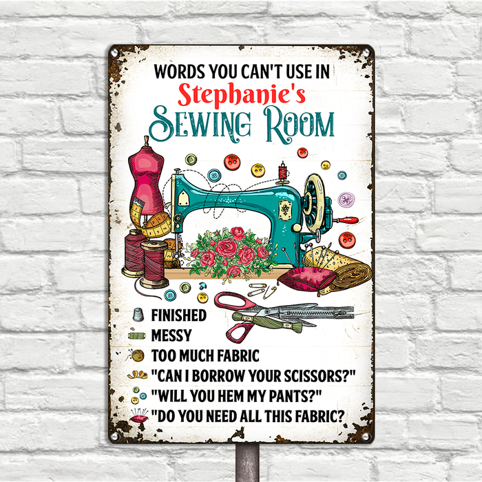 Personalized Indoor Decor Sewing Room Metal Sign JR35 30O24 1