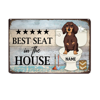 Personalized Indoor Decor Dog Seat Metal Sign JR35 95O24 thumb 1