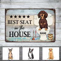 Personalized Indoor Decor Dog Seat Metal Sign JR35 95O24 thumb 1