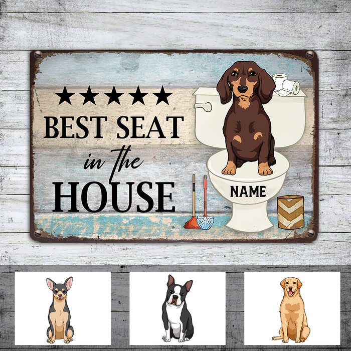 Personalized Indoor Decor Dog Seat Metal Sign JR35 95O24 1