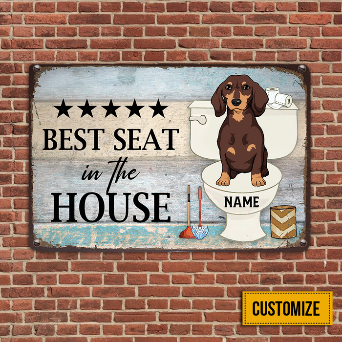Personalized Indoor Decor Dog Seat Metal Sign JR35 95O24 1