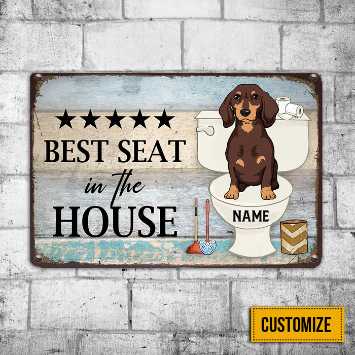 Personalized Indoor Decor Dog Seat Metal Sign JR35 95O24 1