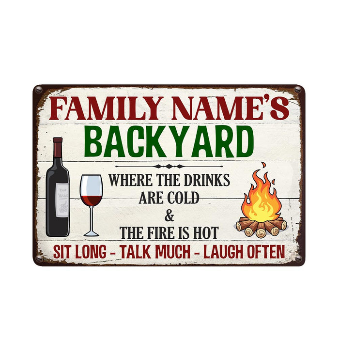 Personalized Outdoor Decor Backyard Metal Sign JR36 95O57 1