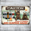 Personalized Camping Again Bear Couple Metal Sign JR310 81O34 1