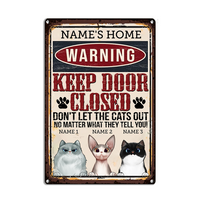 Personalized Outdoor Decor Cat Metal Sign JR34 23O23 thumb 1