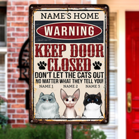 Personalized Outdoor Decor Cat Metal Sign JR34 23O23 thumb 1