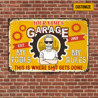 Personalized Indoor Decor Garage Metal Sign JR35 23O23 thumb 1