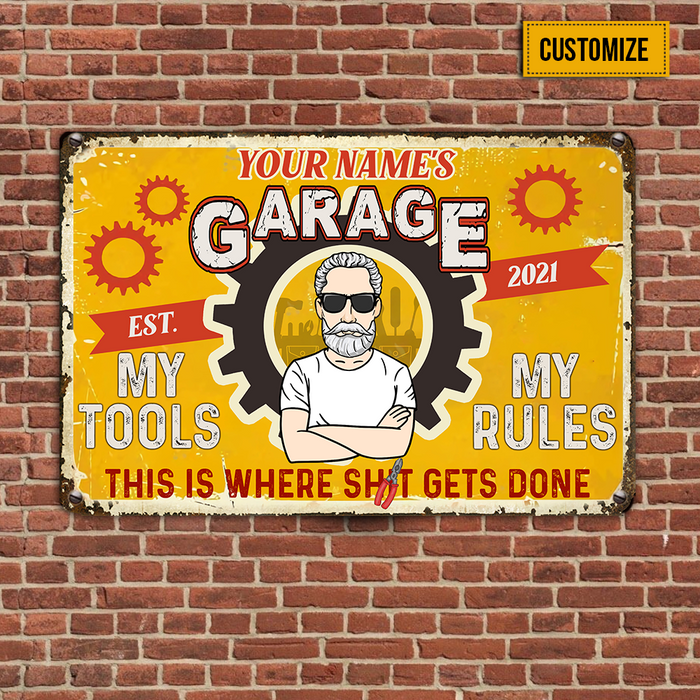 Personalized Indoor Decor Garage Metal Sign JR35 23O23 1
