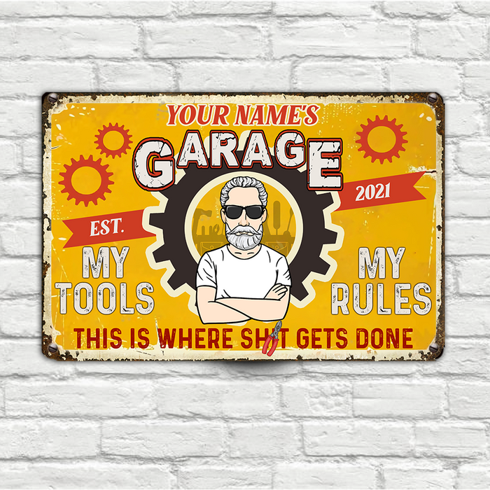 Personalized Indoor Decor Garage Metal Sign JR35 23O23 1
