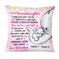 Personalized Elephant Granddaughter Hug This Pillow JR35 81O47 thumb 1
