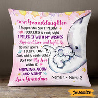 Personalized Elephant Granddaughter Hug This Pillow JR35 81O47 thumb 1
