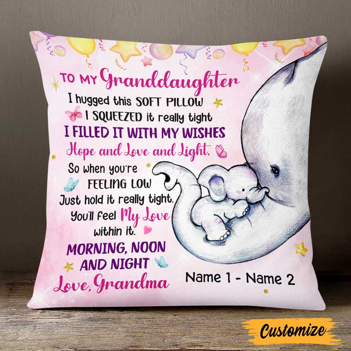 Personalized Elephant Granddaughter Hug This Pillow JR35 81O47 1