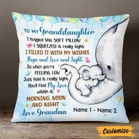 Personalized Elephant Granddaughter Hug This Pillow JR35 81O47 thumb 1