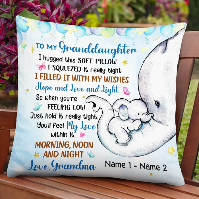 Personalized Elephant Granddaughter Hug This Pillow JR35 81O47 1
