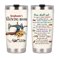 Personalized Sewing Room Rules Steel Tumbler DB149 81O47 thumb 1