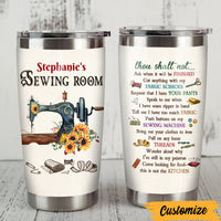 Personalized Sewing Room Rules Steel Tumbler DB149 81O47 thumb 1
