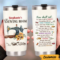 Personalized Sewing Room Rules Steel Tumbler DB149 81O47 thumb 1