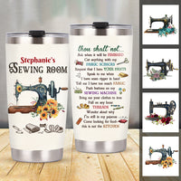 Personalized Sewing Room Rules Steel Tumbler DB149 81O47 thumb 1
