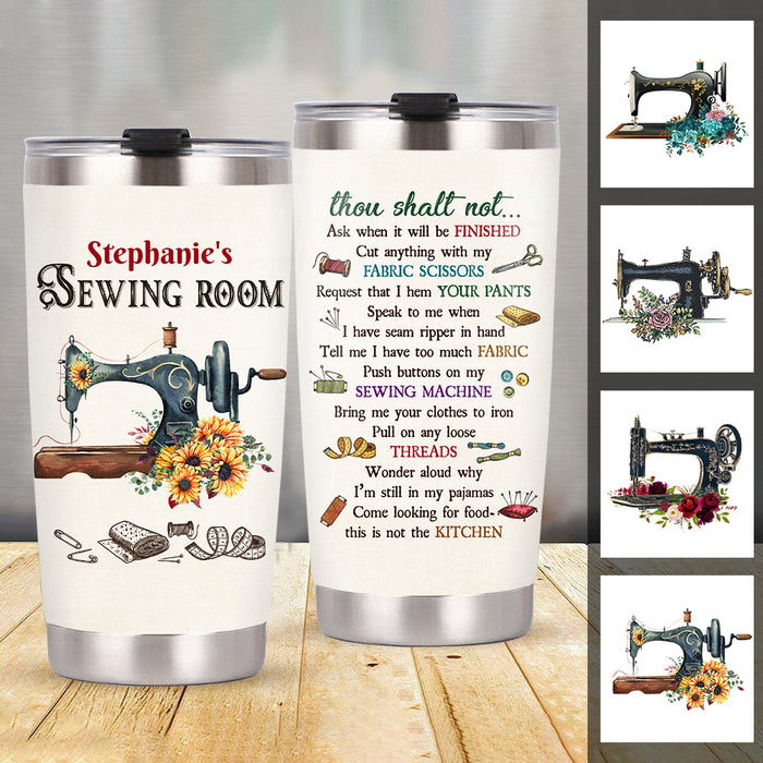 Personalized Sewing Room Rules Steel Tumbler DB149 81O47 1