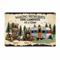 Personalized Camping Bear Couple Husband Wife Pillow Metal Sign JR31 81O58 thumb 1