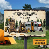 Personalized Camping Bear Couple Husband Wife Pillow Metal Sign JR31 81O58 thumb 1