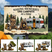 Personalized Camping Bear Couple Husband Wife Pillow Metal Sign JR31 81O58 thumb 1