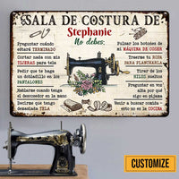 Personalized Sewing Room Rules Spanish Costura Metal Sign JR311 81O47 thumb 1