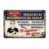 Personalized Dad Grandpa Garage Tool Rules Spanish Garaje Metal Sign JR312 81O58 1