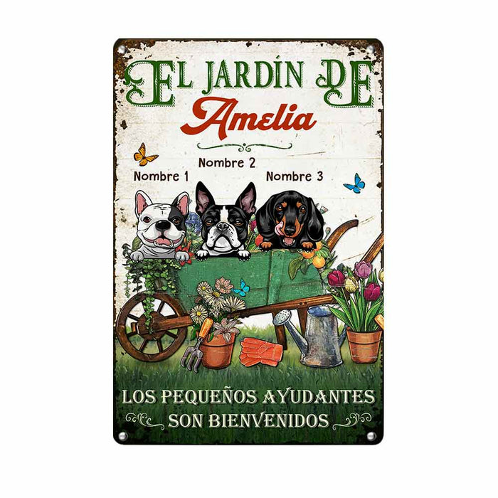 Personalized Dog Garden Spanish Metal Sign JR36 30O57 1