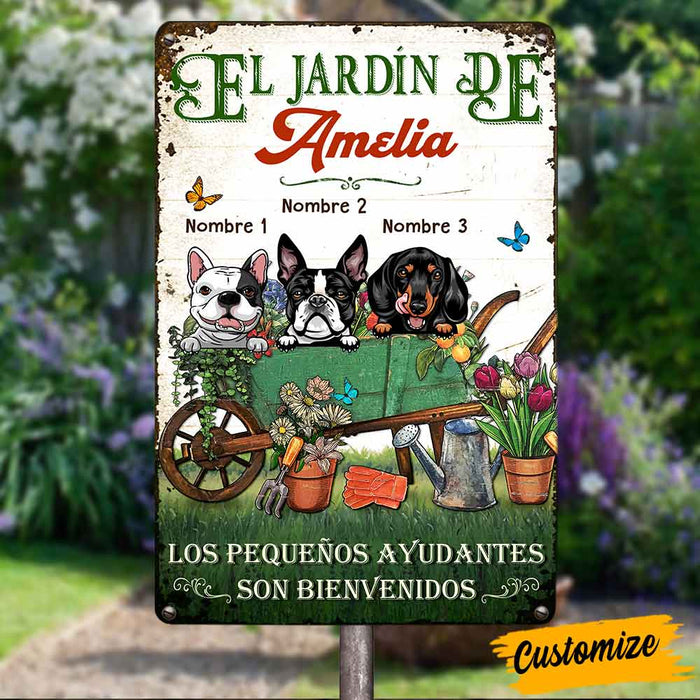 Personalized Dog Garden Spanish Metal Sign JR36 30O57 1